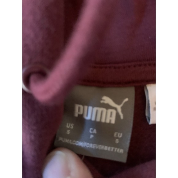 Puma Womens Small Comfort Fit Hoodie Burgundy - Picture 4 of 7